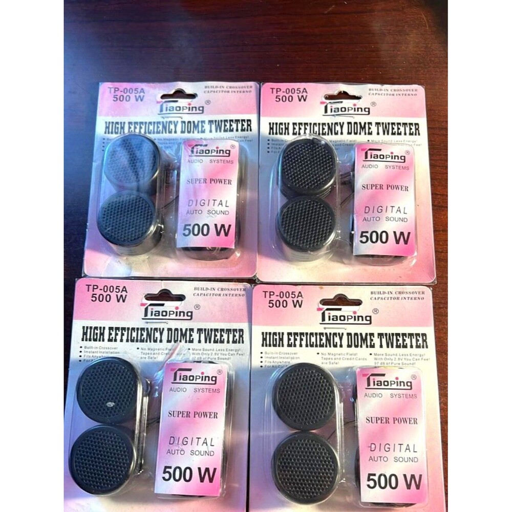 Tiaoping TP‑005A High Efficiency Dome Tweeters • 4-Pack • 500W • Car Audio